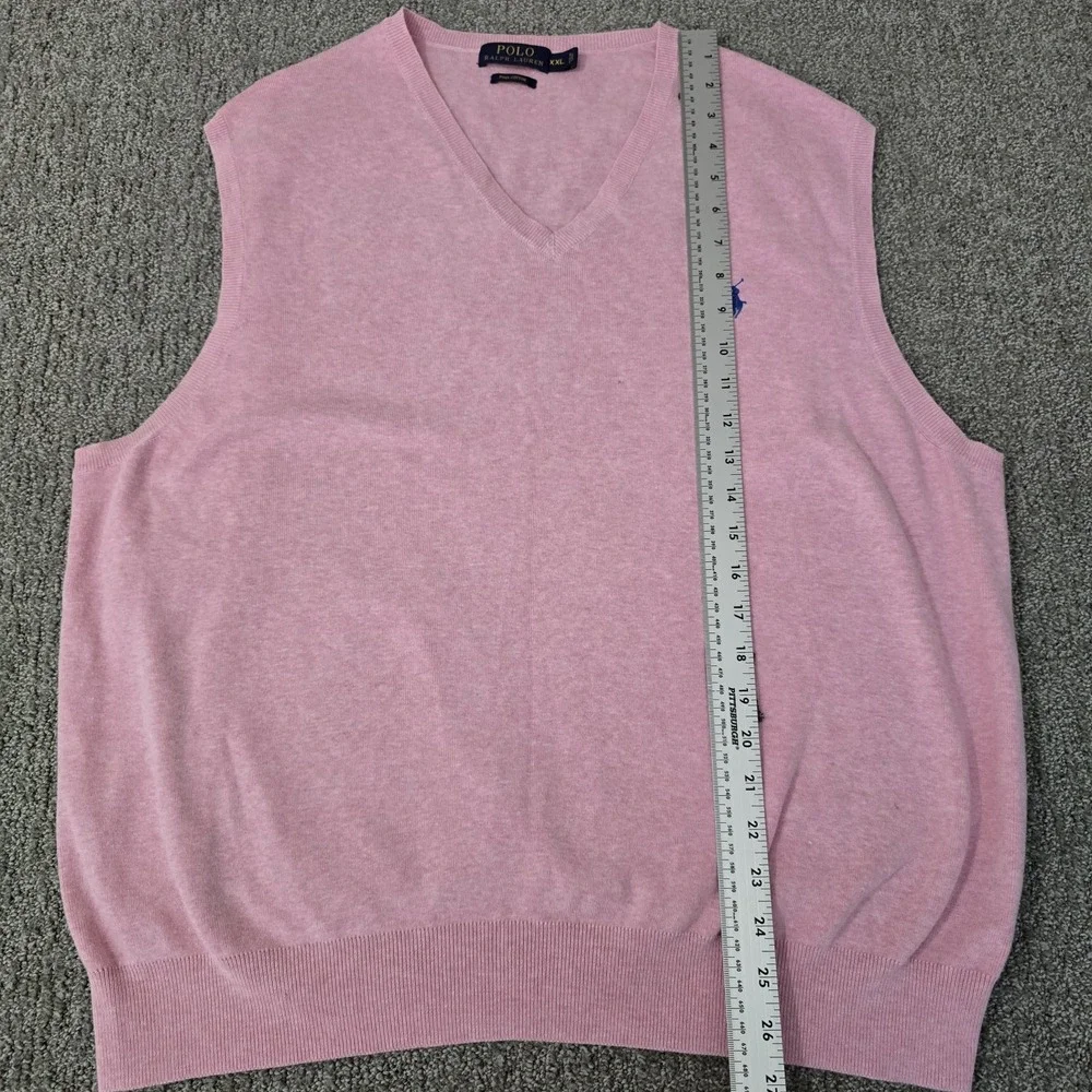 Polo Ralph Lauren Pink Pima Cotton Sweater Vest XXL Preppy Golf Coastal